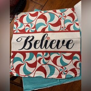 Set of 4  Peppermint Design canvas pillow covers. 17 x 17.  Holidays Christmas